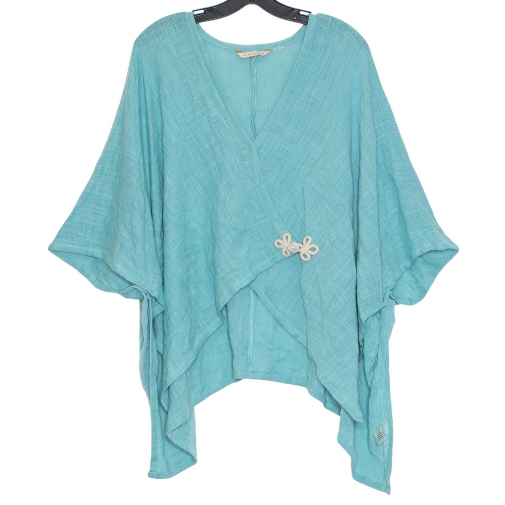 Soft Surroundings Topper Cardigan Gauze Boho Lagenlook Kimono Coastal Beach O/S